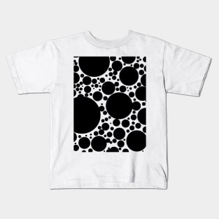 Black Bubbles Pattern Kids T-Shirt